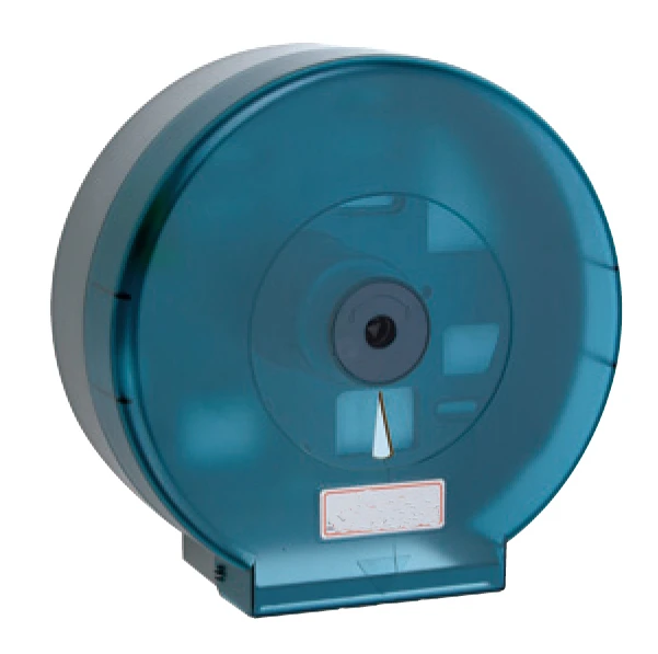 מחזיק נייר גליל פלסטיק ג'מבו כחול שקוף