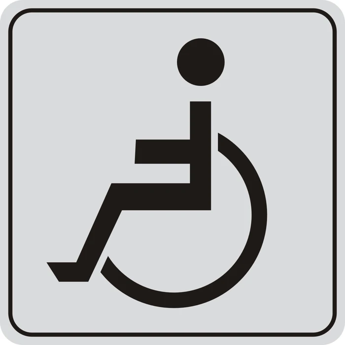 שלט שירותי נכים נירוסטה