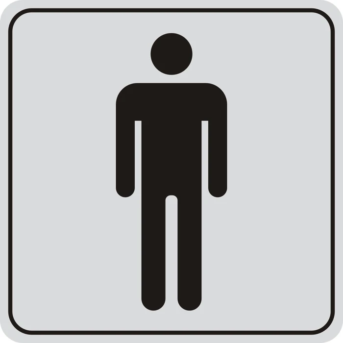 שלט שירותי גברים נירוסטה