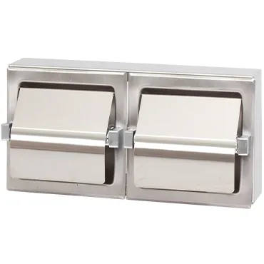 מתקן לנייר טואלט זוגי מאוזן מנירוסטה