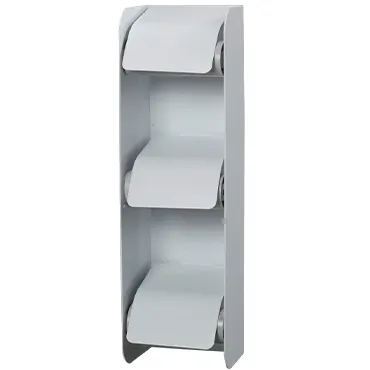 מתקן שלישיה לנייר טואלט מתכתי לבן