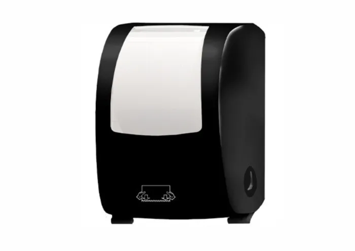 מתקן מגבת נייר נו-טאץ' עם חלון שחור
