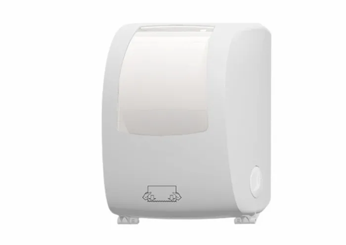 מתקן מגבת נייר נו-טאץ' עם חלון לבן